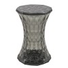 LeisureMod Modern Plastic Clio Side Table, Transparent Black, CS12TBL