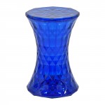 LeisureMod Modern Plastic Clio Side Table, Transparent Blue, CS12TBU