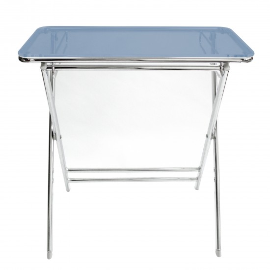 LeisureMod Victorian Foldable End Side Table Tray, Blue, VT24TBU
