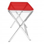 LeisureMod Victorian Foldable End Side Table Tray, Red, VT24TR