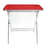 LeisureMod Victorian Foldable End Side Table Tray, Red, VT24TR