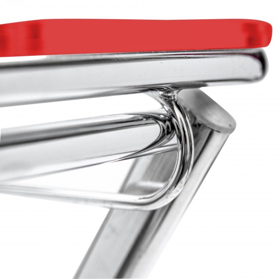 LeisureMod Victorian Foldable End Side Table Tray, Red, VT24TR