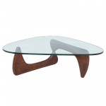 LeisureMod Imperial Triangle Coffee Table, Dark Walnut, NG52DW