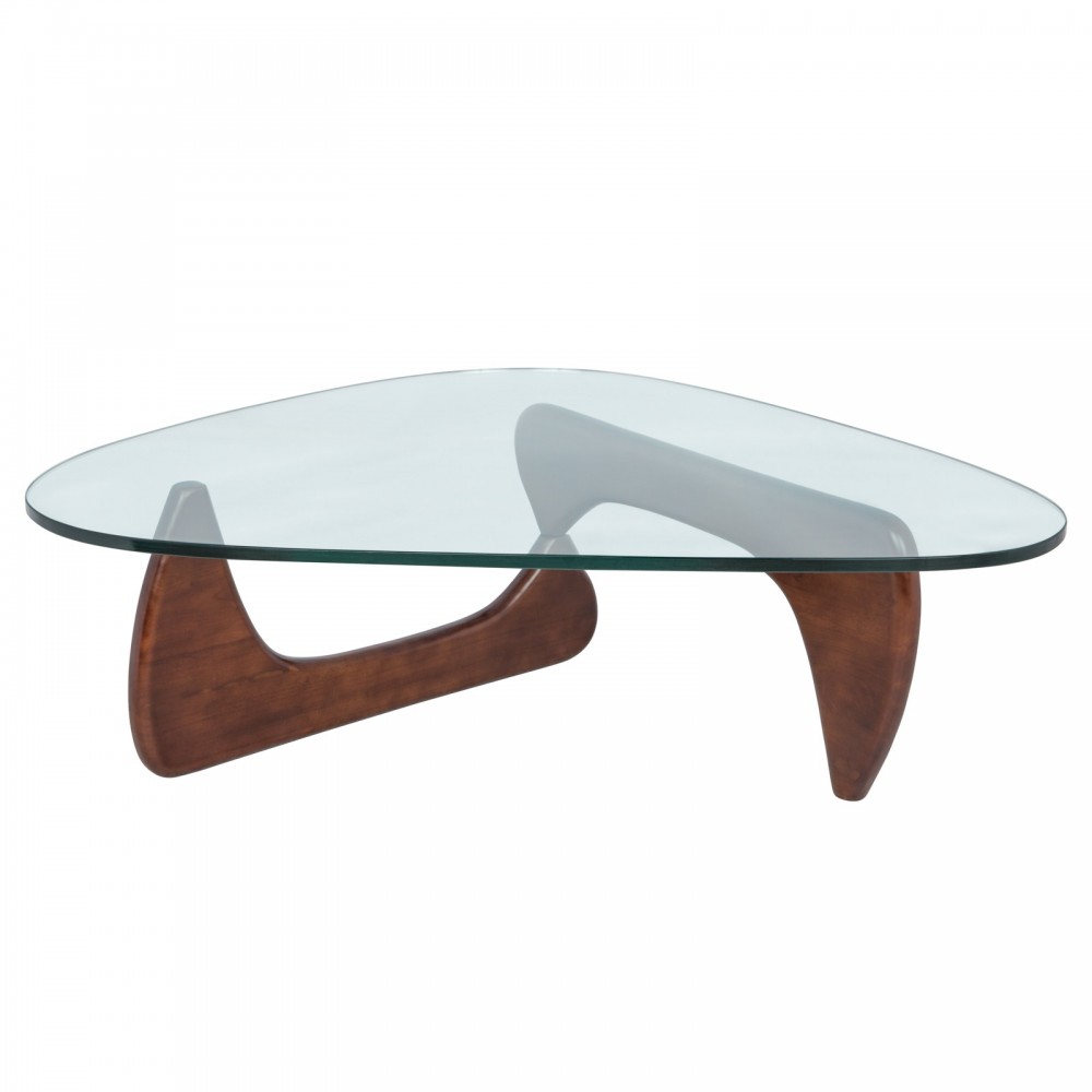 LeisureMod Imperial Triangle Coffee Table, Dark Walnut, NG52DW