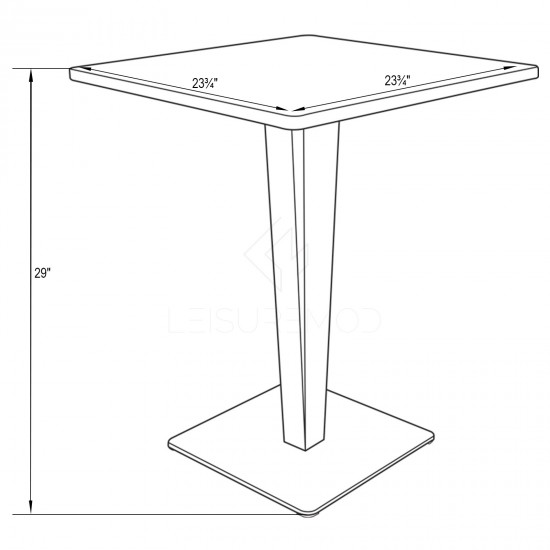 LeisureMod Modern Glen MDF Dining Table, White, GT23W