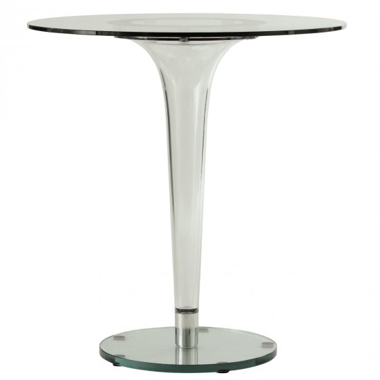 LeisureMod Lonia Modern Glass Dining Table, Clear, LT27CL