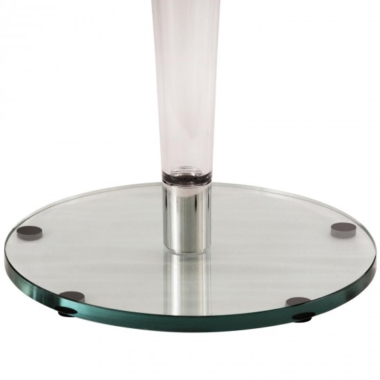 LeisureMod Lonia Modern Glass Dining Table, Clear, LT27CL