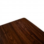 63" Rectangular Wood Dining Table, Modern Metal Base, Dark Walnut, RTX63DW