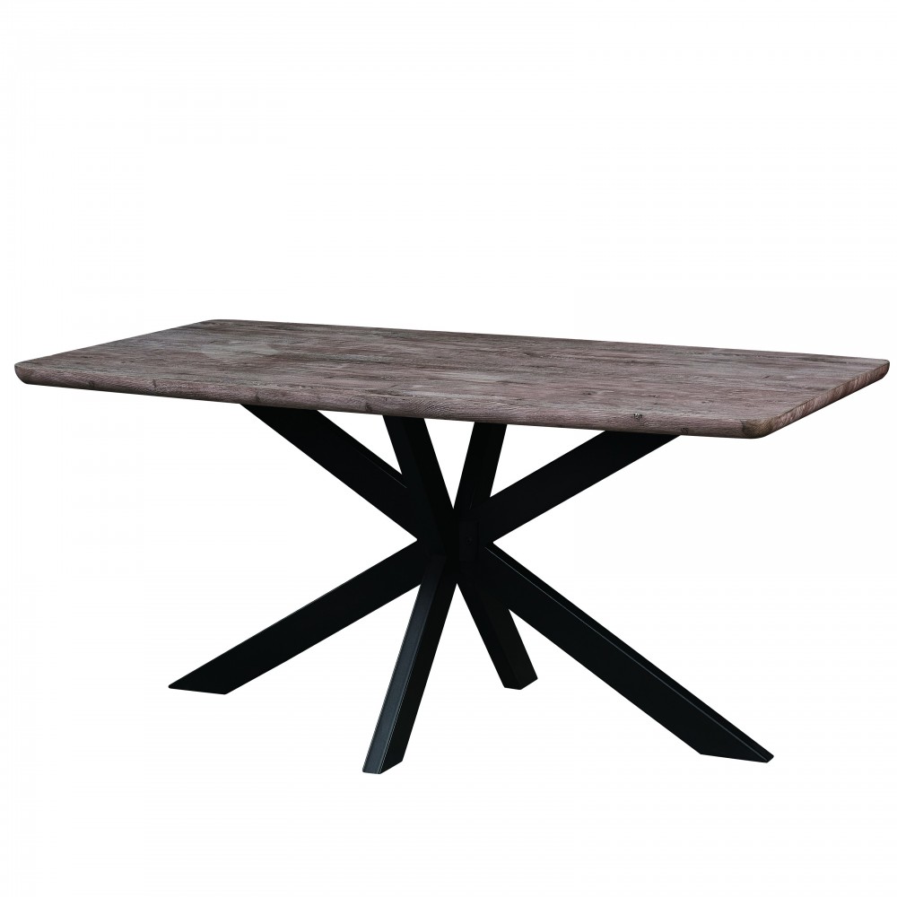 63" Rectangular Wood Dining Table, Modern Metal Base, Rustic Grey, RTX63GR 63" Rectangular Wood Dining Table, Modern Metal Base, Rustic Grey, RTX63GR