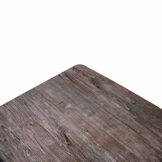 63" Rectangular Wood Dining Table, Modern Metal Base, Rustic Grey, RTX63GR