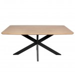 Ravenna 63" Rectangular Wood Dining Table, Modern Metal Base, Maple, RTX63M