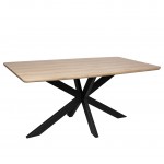 Ravenna 63" Rectangular Wood Dining Table, Modern Metal Base, Maple, RTX63M