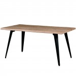 Ravenna Modern Rectangular Wood 63" Dining Table, Metal Legs, Butternut, RTM63BN