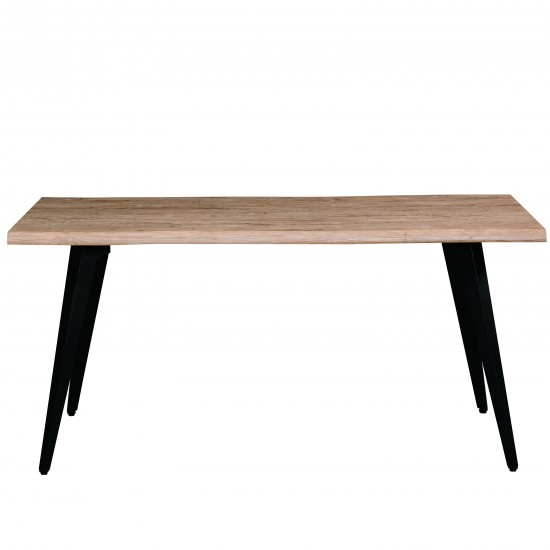 Ravenna Modern Rectangular Wood 63" Dining Table, Metal Legs, Butternut, RTM63BN