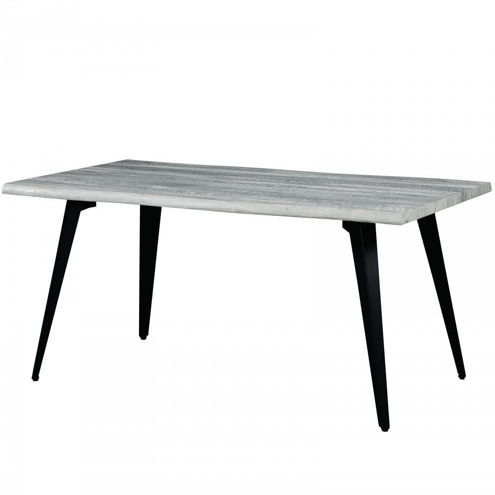 Modern Rectangular Wood 63" Dining Table, Metal Legs, Sunbleached Grey, RTM63GR