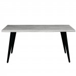 Modern Rectangular Wood 63" Dining Table, Metal Legs, Sunbleached Grey, RTM63GR