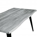 Modern Rectangular Wood 63" Dining Table, Metal Legs, Sunbleached Grey, RTM63GR