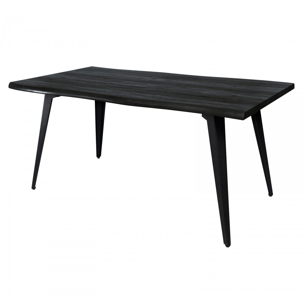 Ravenna Modern Rectangular Wood 63" Dining Table, Metal Legs, Ebony, RTM63BL Ravenna Modern Rectangular Wood 63" Dining Table, Metal Legs, Ebony, RTM63BL