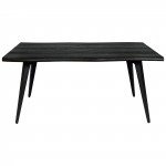 Ravenna Modern Rectangular Wood 63" Dining Table, Metal Legs, Ebony, RTM63BL