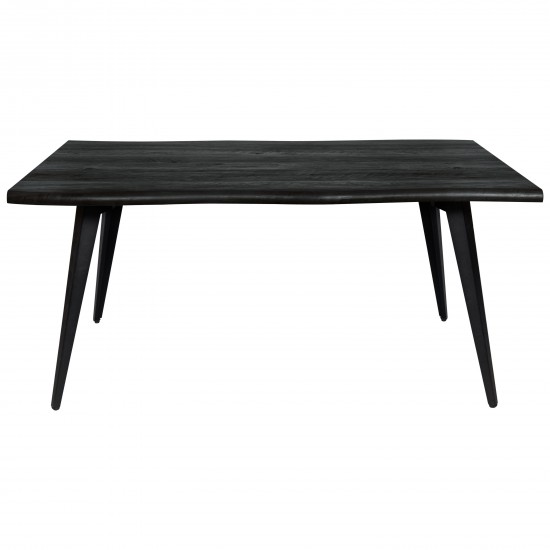 Ravenna Modern Rectangular Wood 63" Dining Table, Metal Legs, Ebony, RTM63BL