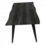 Ravenna Modern Rectangular Wood 63" Dining Table, Metal Legs, Ebony, RTM63BL