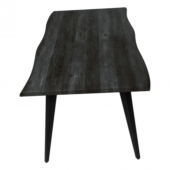 Ravenna Modern Rectangular Wood 63" Dining Table, Metal Legs, Ebony, RTM63BL