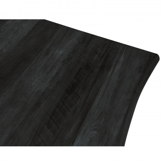 Ravenna Modern Rectangular Wood 63" Dining Table, Metal Legs, Ebony, RTM63BL
