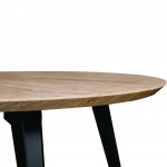 Ravenna Modern Round Wood 47" Dining Table With Metal Legs, Butternut, RTM47BN