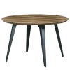 Ravenna Modern Round Wood 47" Dining Table, Metal Legs, Dark Brown, RTM47BR