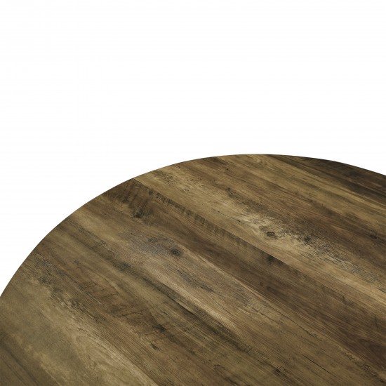 Ravenna Modern Round Wood 47" Dining Table, Metal Legs, Dark Brown, RTM47BR