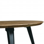 Ravenna Modern Round Wood 47" Dining Table, Metal Legs, Dark Brown, RTM47BR