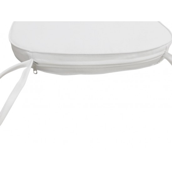 LeisureMod Modern Dining Chair Cushion Pads, White, CAC16WV