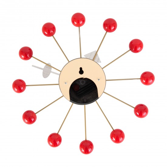 Concordia Modern Design Round Balls Silent Non-Ticking Wall Clock, Red, VCL13R