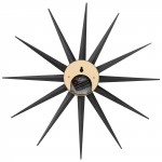 Maxi Modern Design Colorful Star Silent Non-Ticking Wall Clock, Black, MCL18BL