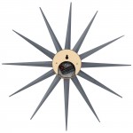 Modern Design Colorful Star Silent Non-Ticking Wall Clock, Dark Grey, MCL18DGR