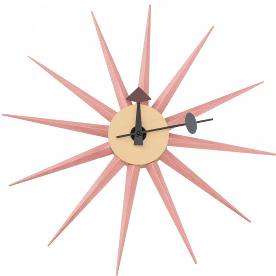 Maxi Modern Design Colorful Star Silent Non-Ticking Wall Clock, Pink, MCL18PK