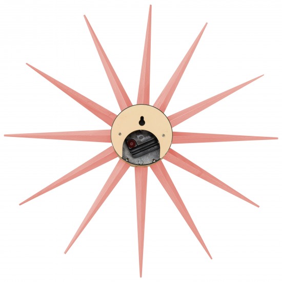 Maxi Modern Design Colorful Star Silent Non-Ticking Wall Clock, Pink, MCL18PK