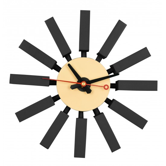 Vdara Modern Design Block Silent Non-Ticking Wall Clock, Black, CCL11BL