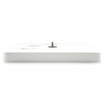 Manchester Modern Design Square Silent Non-Ticking Wall Clock, White, MCLS9W