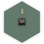 Modern Design Hexagon Shaped Silent Non-Ticking Wall Clock, Green, MCLD13OG