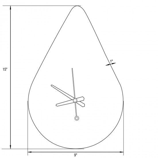 Modern Rain Drop Design Silent Non-Ticking Wall Clock, Mint, MCLT14LMT