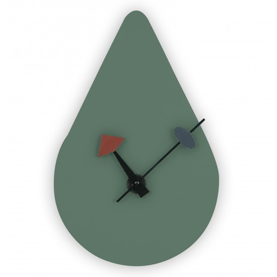 Modern Rain Drop Design Silent Non-Ticking Wall Clock, Ocean Green, MCLT14OG