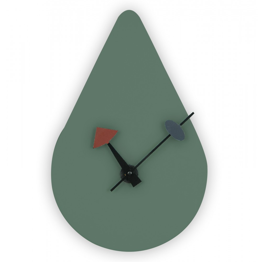 Modern Rain Drop Design Silent Non-Ticking Wall Clock, Ocean Green, MCLT14OG