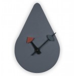 Modern Rain Drop Design Silent Non-Ticking Wall Clock, Dark Grey, MCLT14DGR