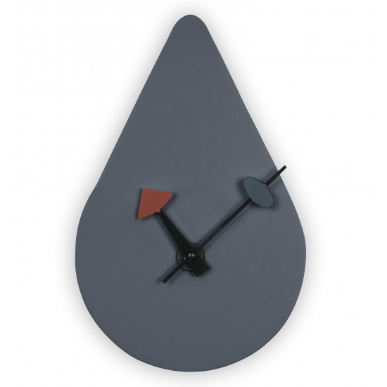 Modern Rain Drop Design Silent Non-Ticking Wall Clock, Dark Grey, MCLT14DGR