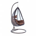 LeisureMod Wicker Hanging Egg Swing Chair Indoor Outdoor Use, Brown, ESC38BR