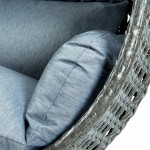 LeisureMod Wicker Hanging Double Egg Swing Chair , Charcoal Blue, ESCU57CBU