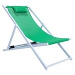 LeisureMod Sunset Outdoor Sling Lounge Chair With Headrest, Green , SLC22G