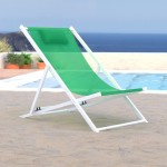 LeisureMod Sunset Outdoor Sling Lounge Chair With Headrest, Green , SLC22G