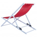 LeisureMod Sunset Outoor Sling Lounge Chair With Headrest, Red , SLC22R